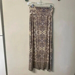 Women's Artisan NY Size Small Navy/Orange Multi Color Maxi Skirt